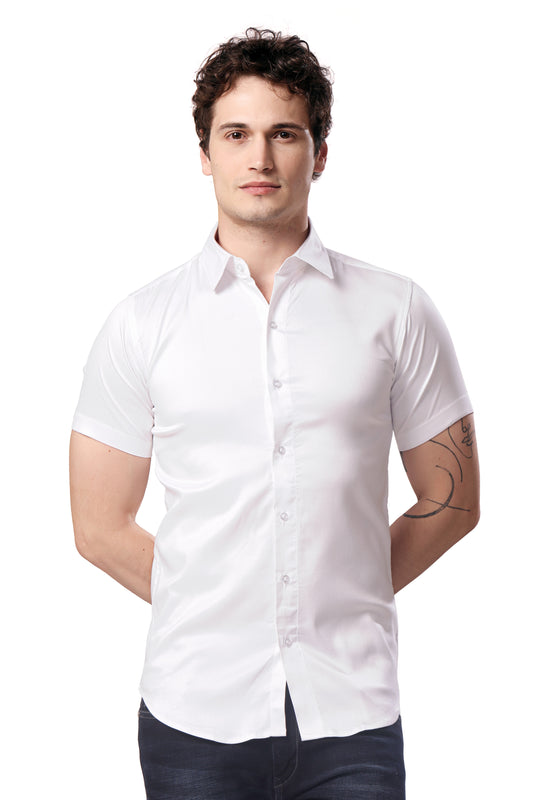 MAN SHIRT HALF SLEEVE WHITE REGULAR