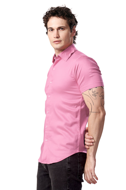 MAN SHIRT HALF SLEEVE PINK REGULAR