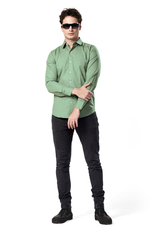 MAN SHIRT FULL SLEEVE GREEN REGULAR