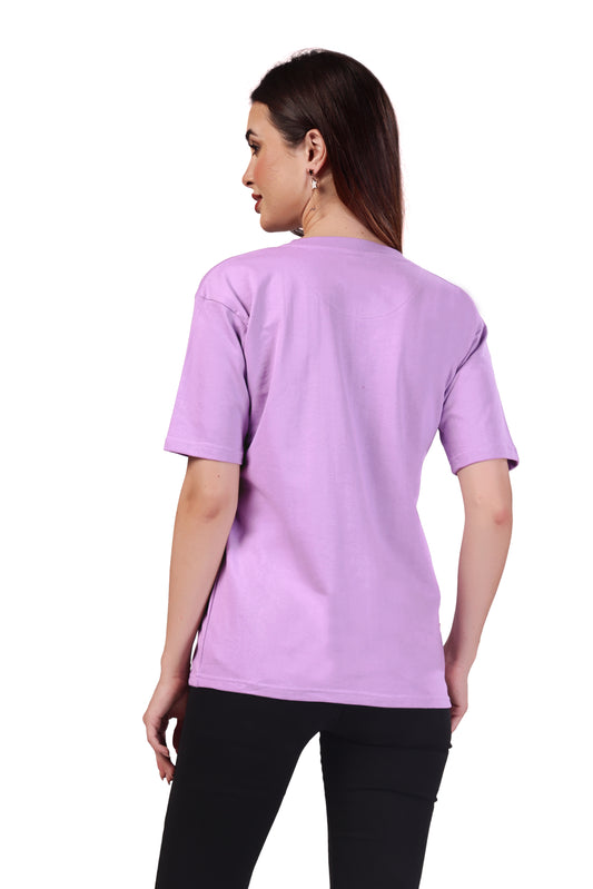 UNISEX T-SHIRT HALF SLEEVE PURPLE OVER SIZE