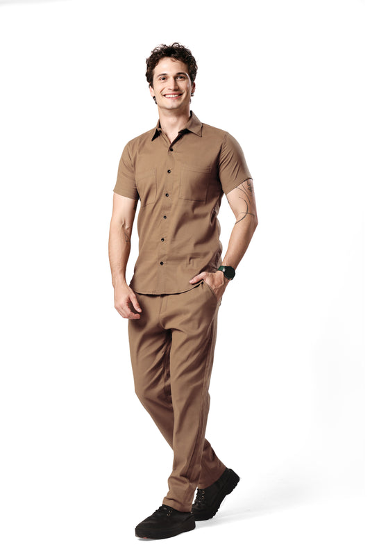 UNISEX LOUNGEWARE HALF SLEEVE BROWN CODROYE