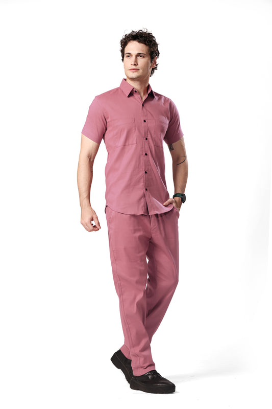 UNISEX LOUNGEWARE HALF SLEEVE PINK CODROYE