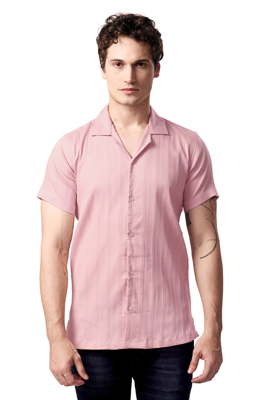 MAN SHIRT HALF SLEEVE PINK CODROYE