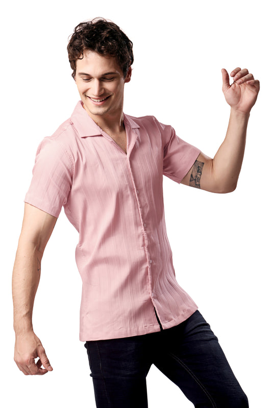 MAN SHIRT HALF SLEEVE PINK CODROYE