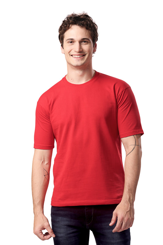 UNISEX T-SHIRT HALF SLEEVE RED OVER SIZE