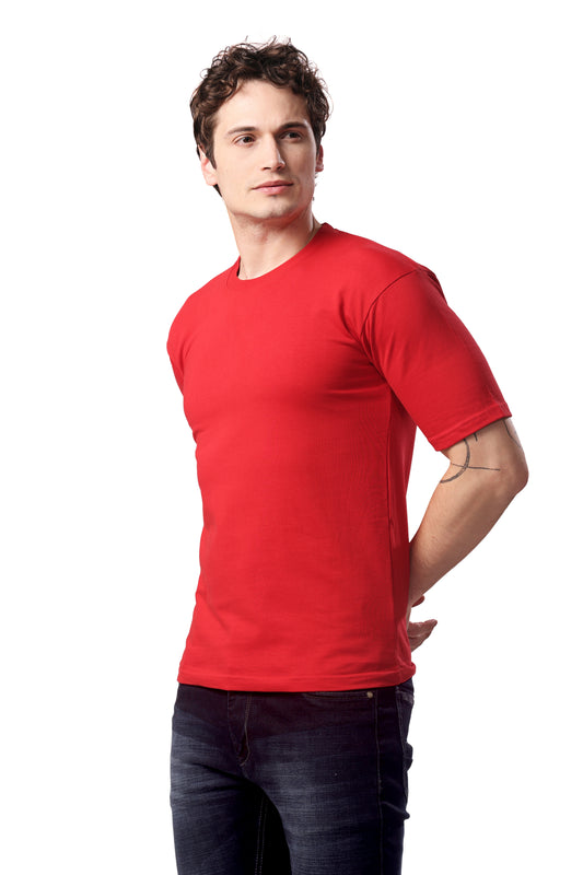 UNISEX T-SHIRT HALF SLEEVE RED OVER SIZE