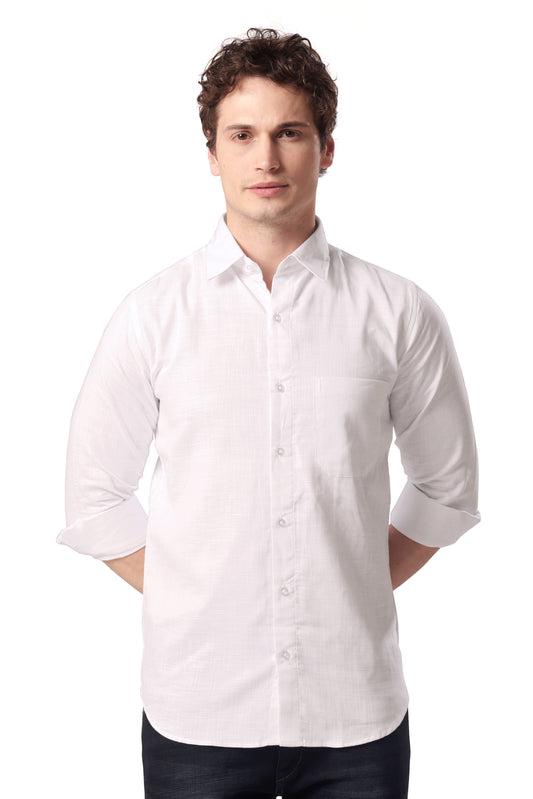 MAN SHIRT FULL SLEEVE WHITE REGULAR