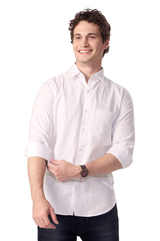 MAN SHIRT FULL SLEEVE WHITE REGULAR