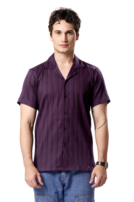 MAN SHIRT HALF SLEEVE MAROON CODROYE